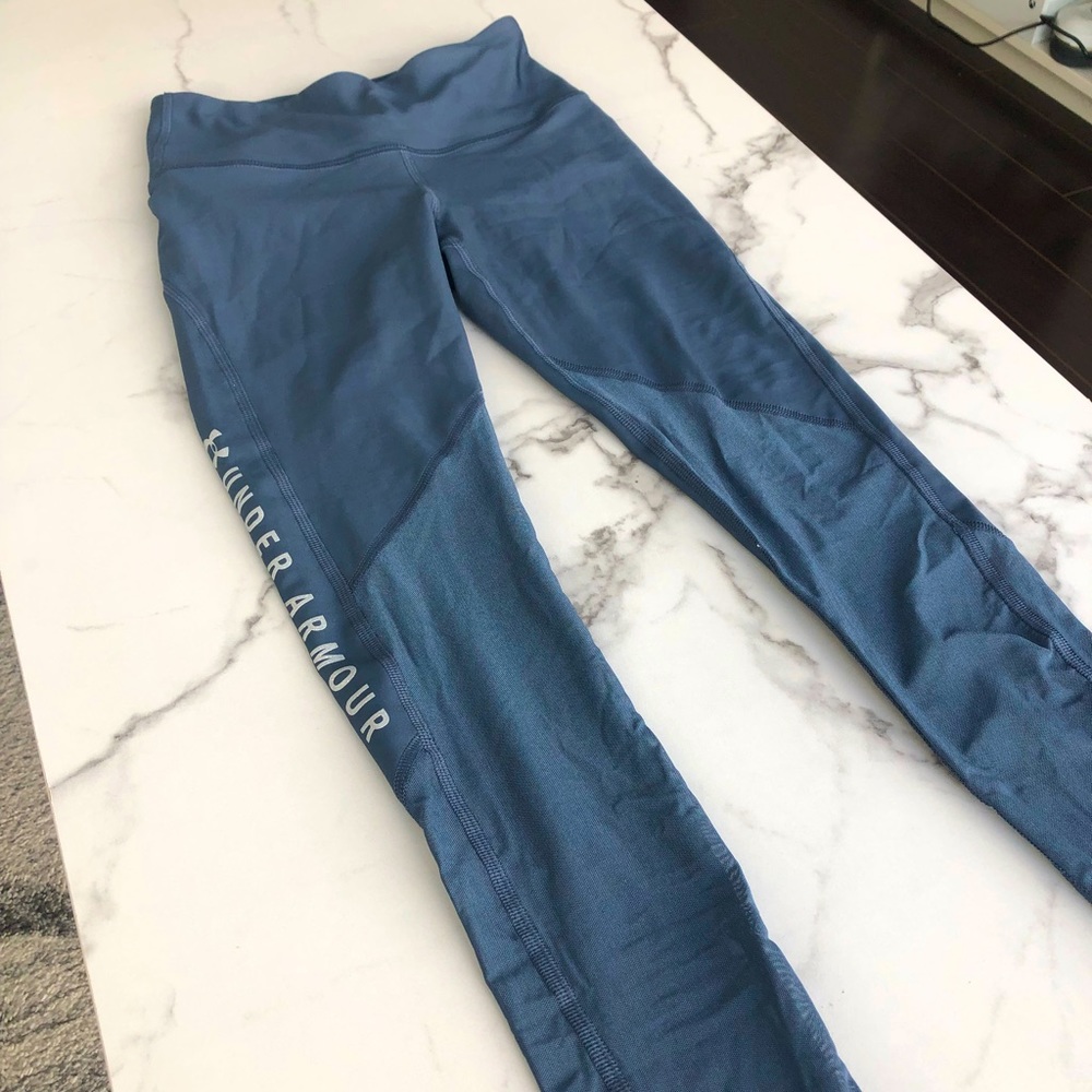 Under Armour Leggings -- Light Blue with Sheer